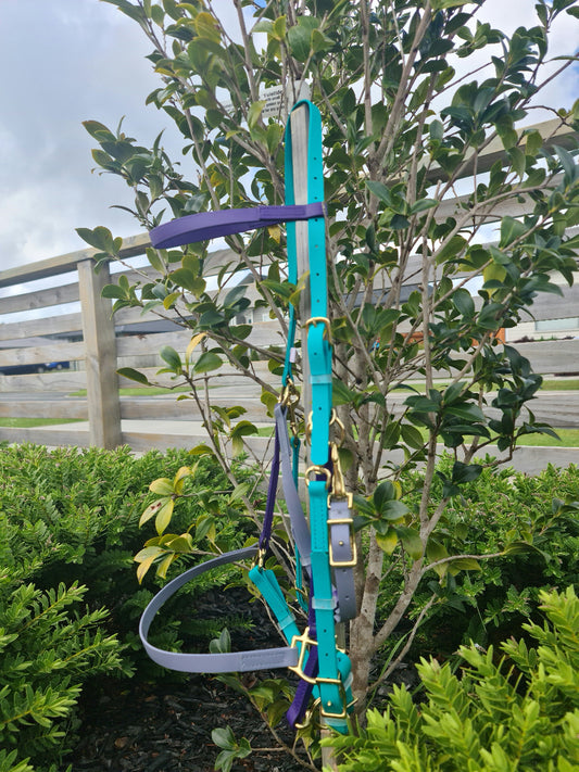 Brida Halter - Verde azulado, violeta y gris plateado