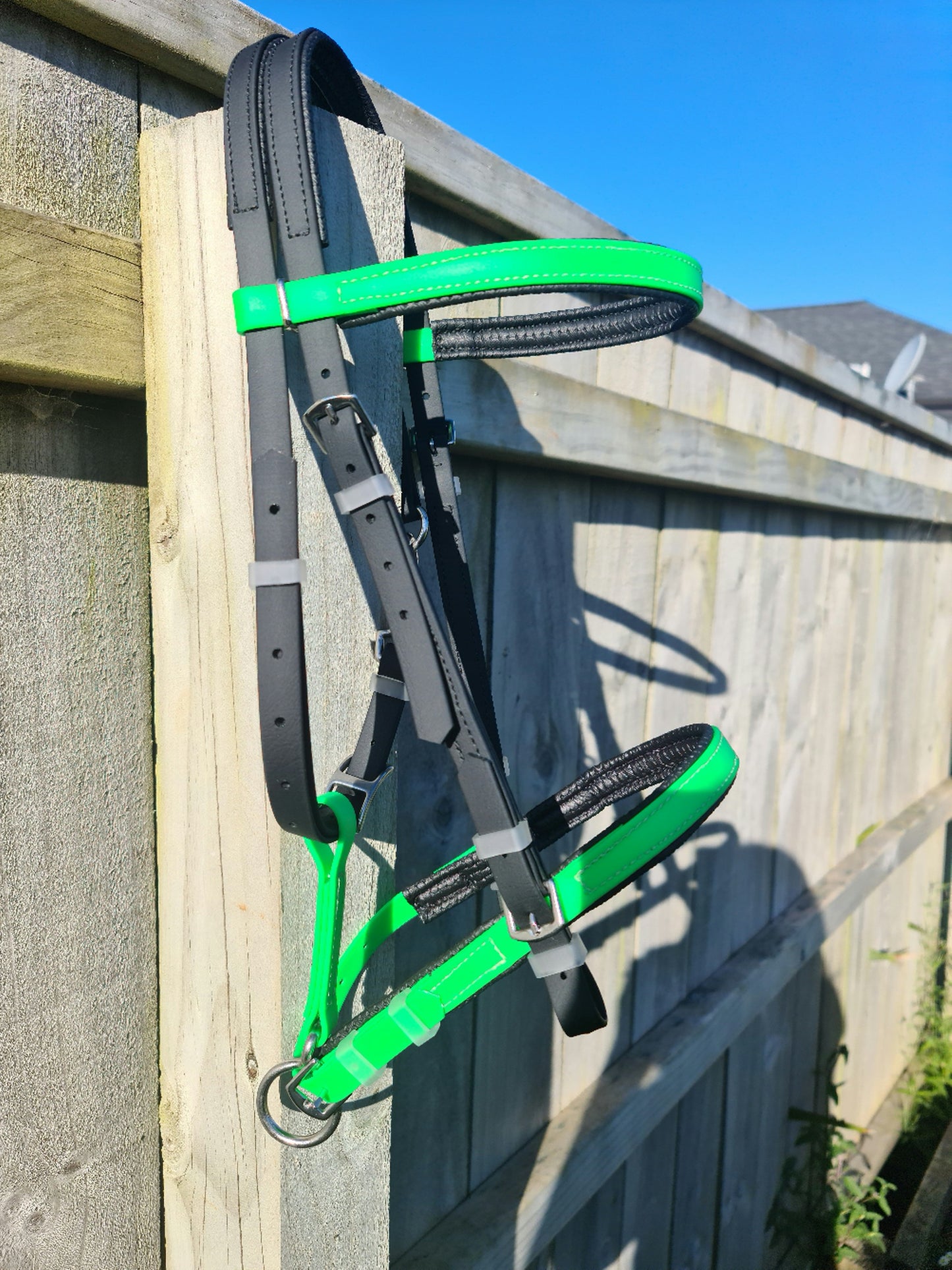 Simplicity Bridle - Black & Fluro Green