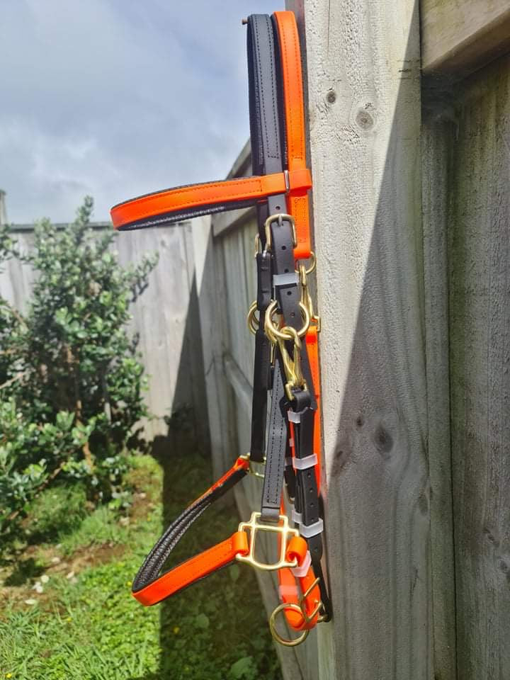 Cabezada LS Enduro - Naranja fluo y negro