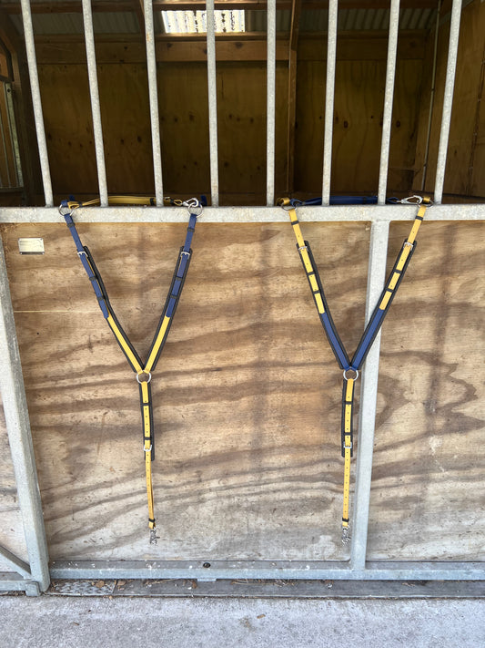 Padded Breastplate - Gold & Navy