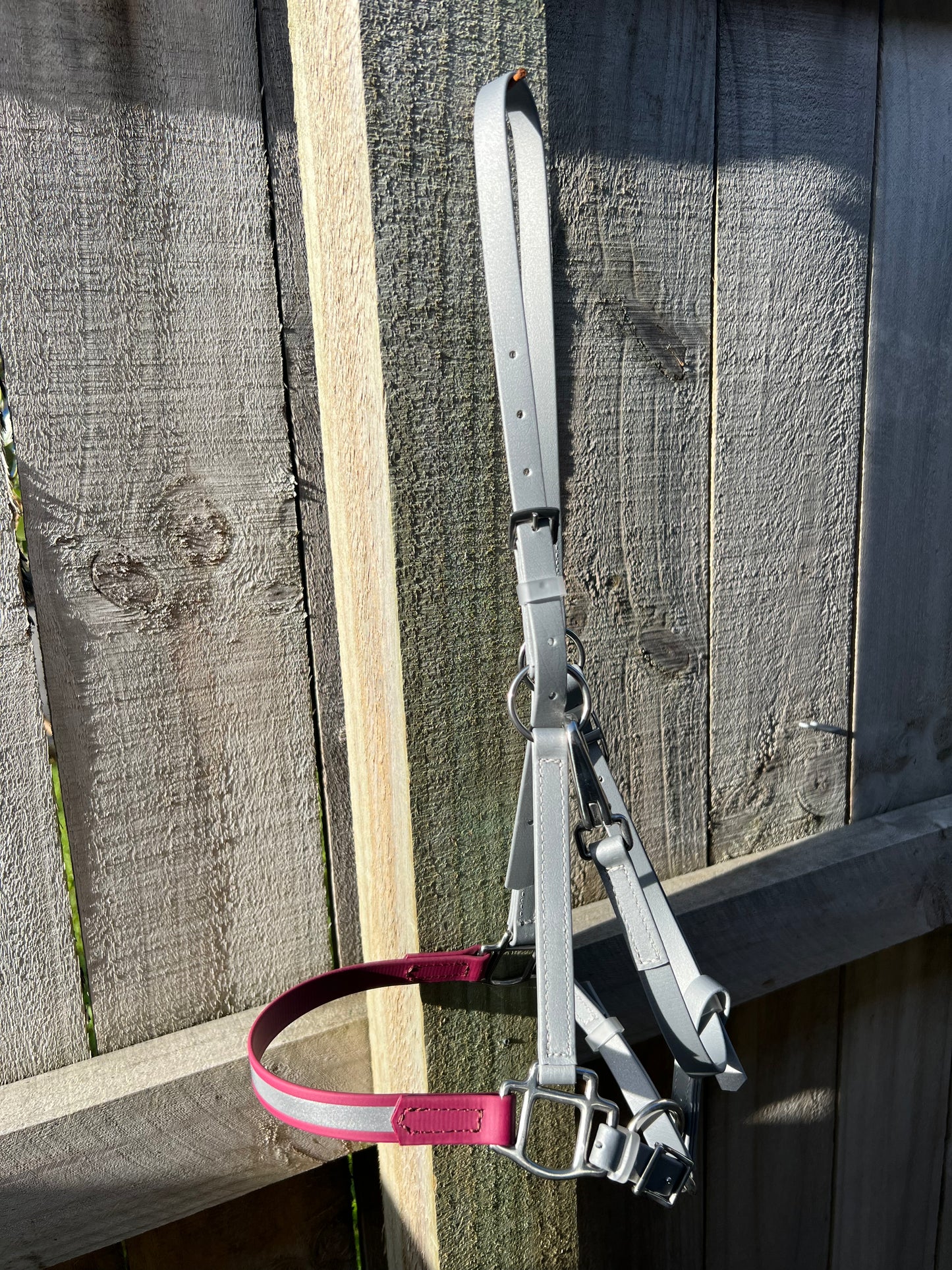 Reflective Ls Deux Bridle - Beta Silver & Wine