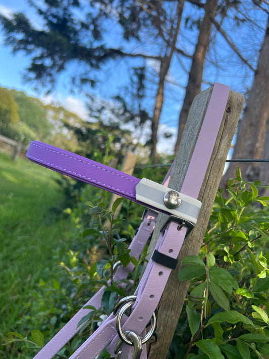 Reflective Multi Bridle - Amethyst, Lavender & White Reflective