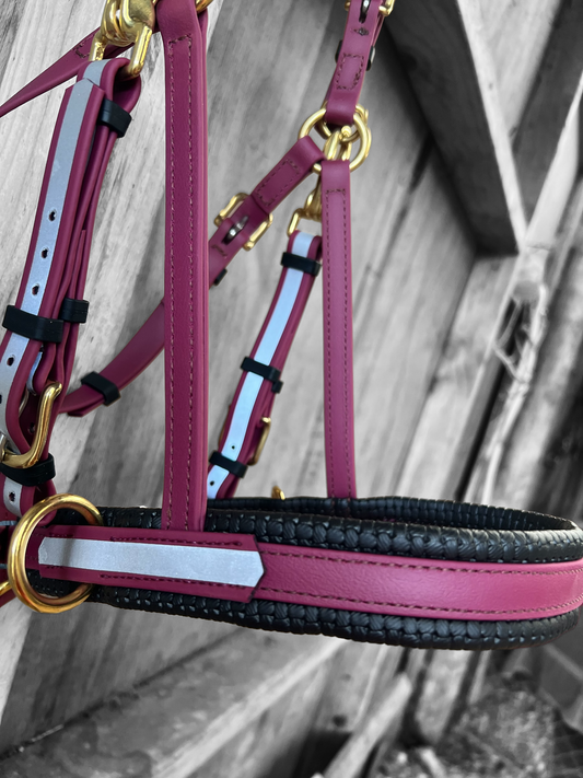 Reflective Multi Bridle - Maroon with Maroon Reflective