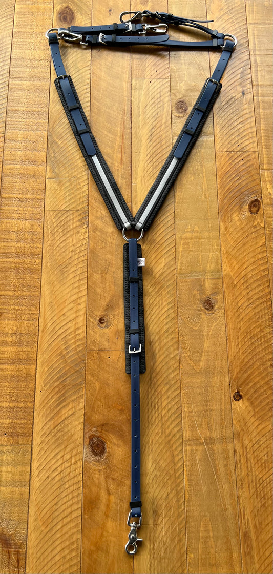 Reflective Breastplate - Navy & Reflective Black