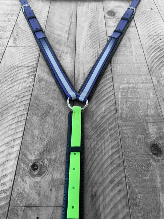 Reflective Breastplate - Reflective Purple & Apple Green