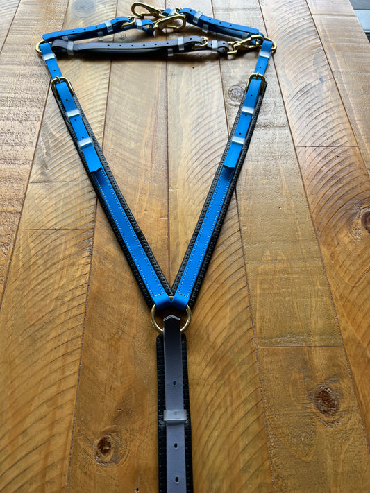 Padded Breastplate - Cyan & Grey