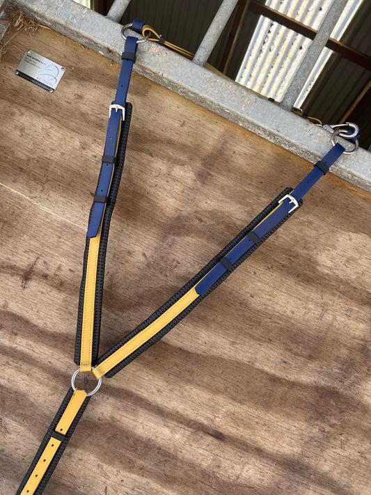 Padded Breastplate - Navy & Gold