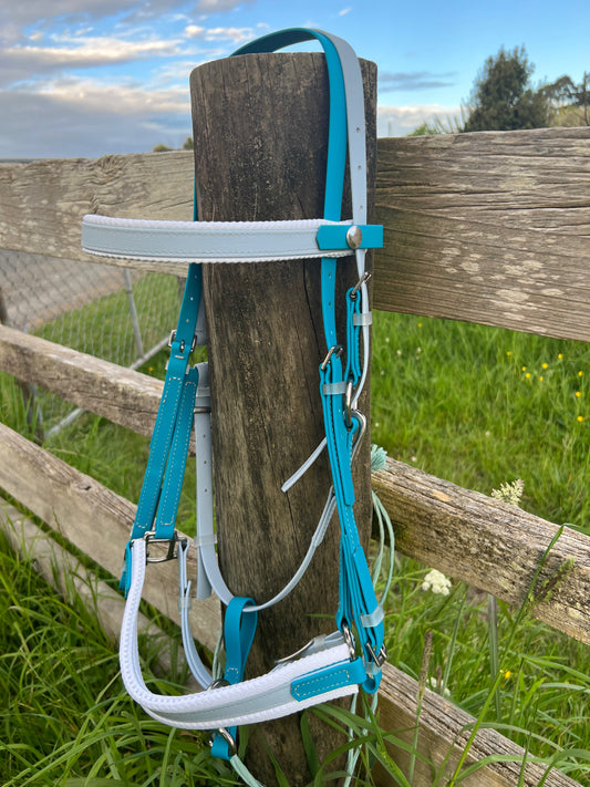 LS Deux Bridle - Padded Lagune Blue & Pastel Blue