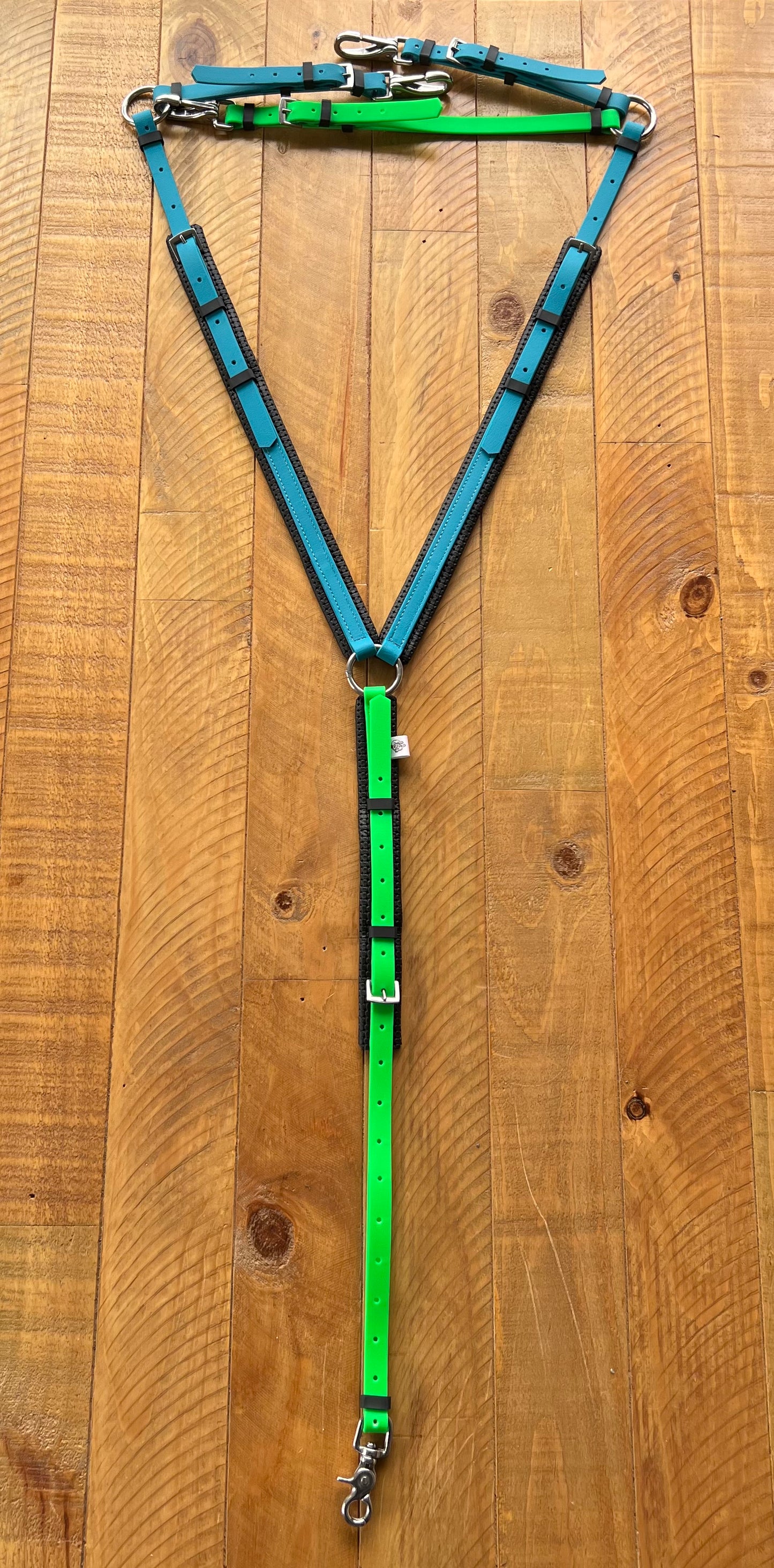 Opgestopte borsplaat - Lagune Blue & Fluro Green