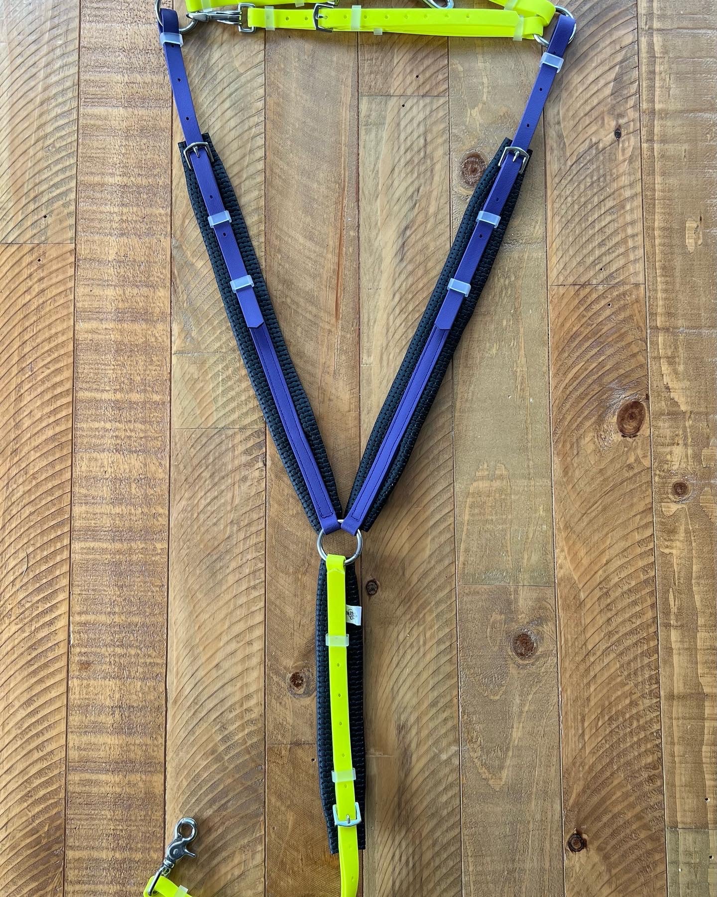 Padded Breastplate - Purple & Fluro Yellow