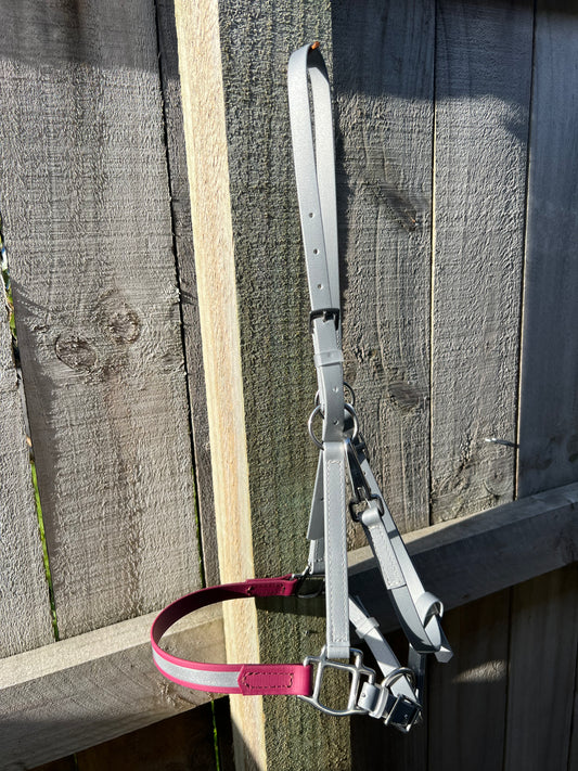 Reflective Halter - Beta Silver & Wine