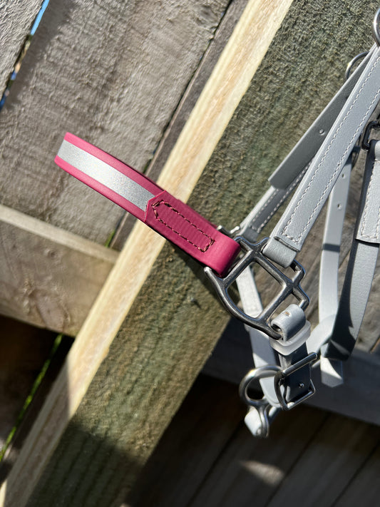 Reflective Ls Deux Bridle - Beta Silver & Wine