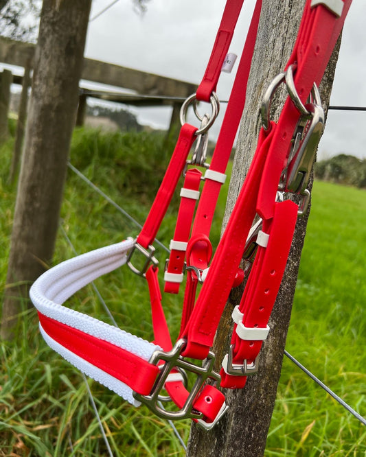 LS Enduro Bridle - Red & White