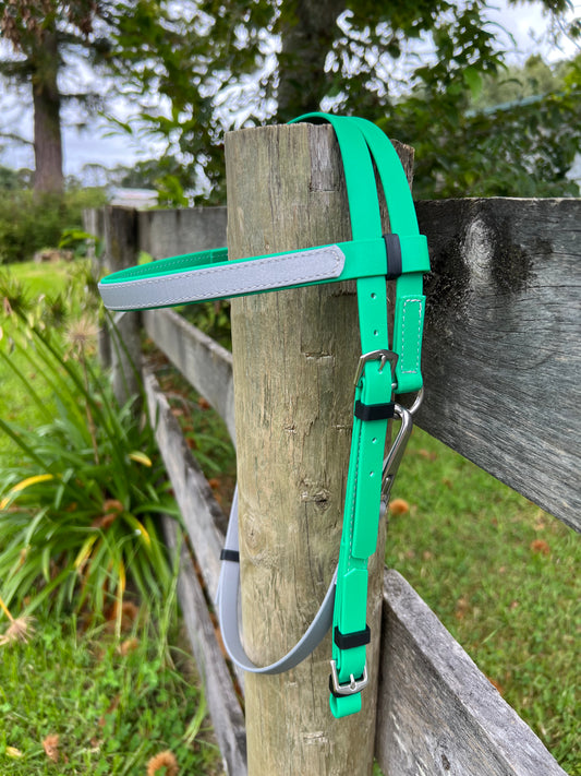 Race Bridle - Emerald Green & Silver