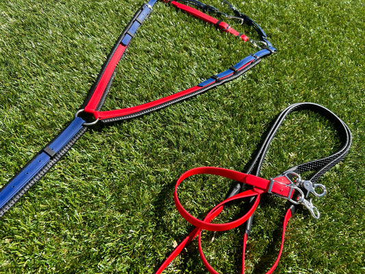 Padded Breastplate - Navy & Red