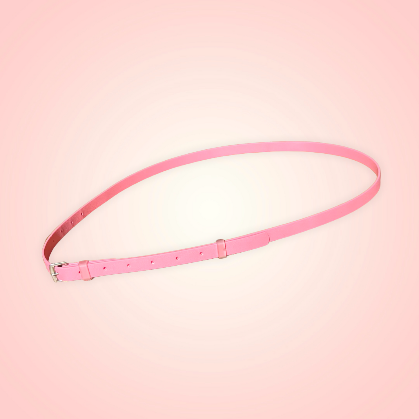 A sleek pastel pink neck strap with a silver clasp, presented against a light pink backdrop, embodies the sophistication of LS Equestrian's "Oh Shoot" custom-made accessories.