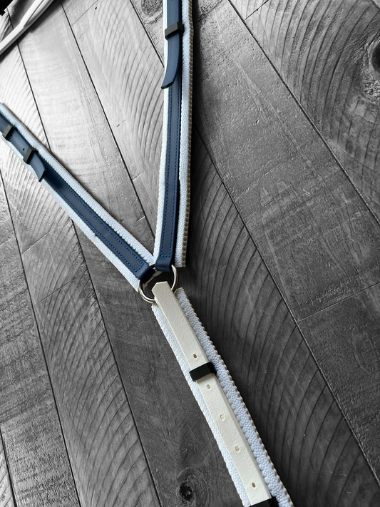 Padded Breastplate - Navy & White