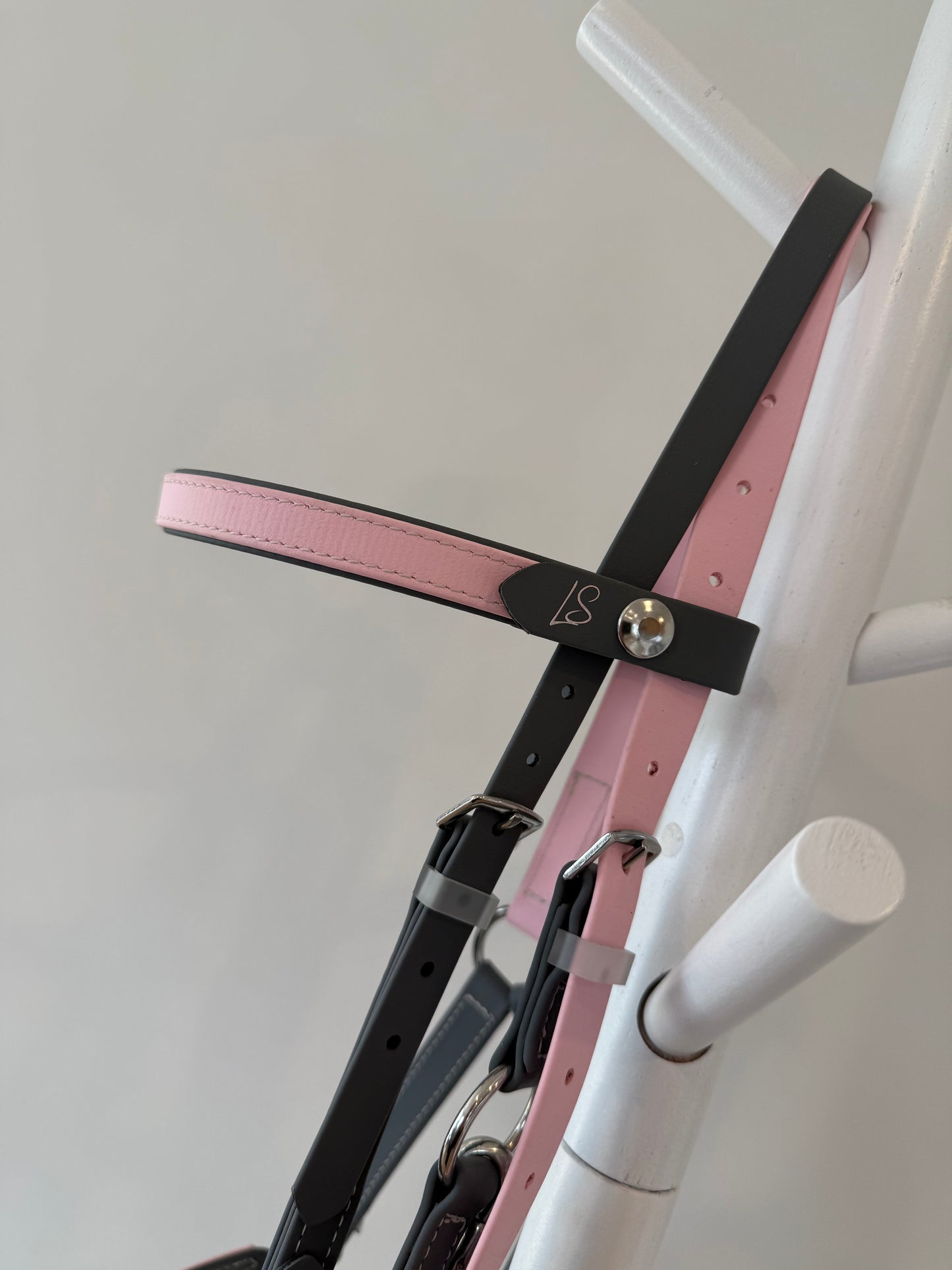 LS Deux Endurance Bridle - Dusty Light Pink & Charcoal Grey