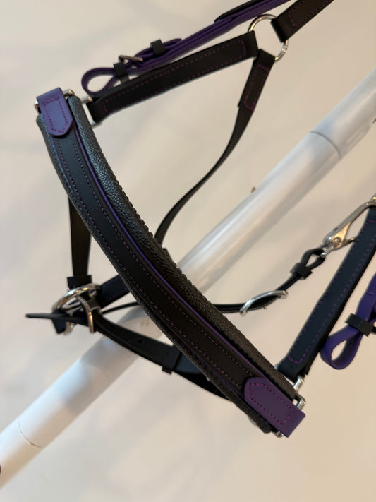 LS Deux Endurance Bridle - Black & Violet Purple