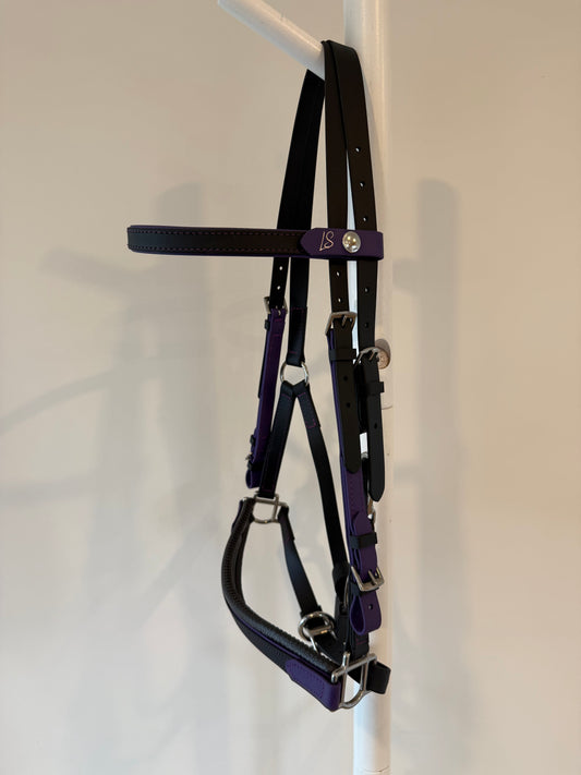 LS Deux Endurance Bridle - Black & Violet Purple