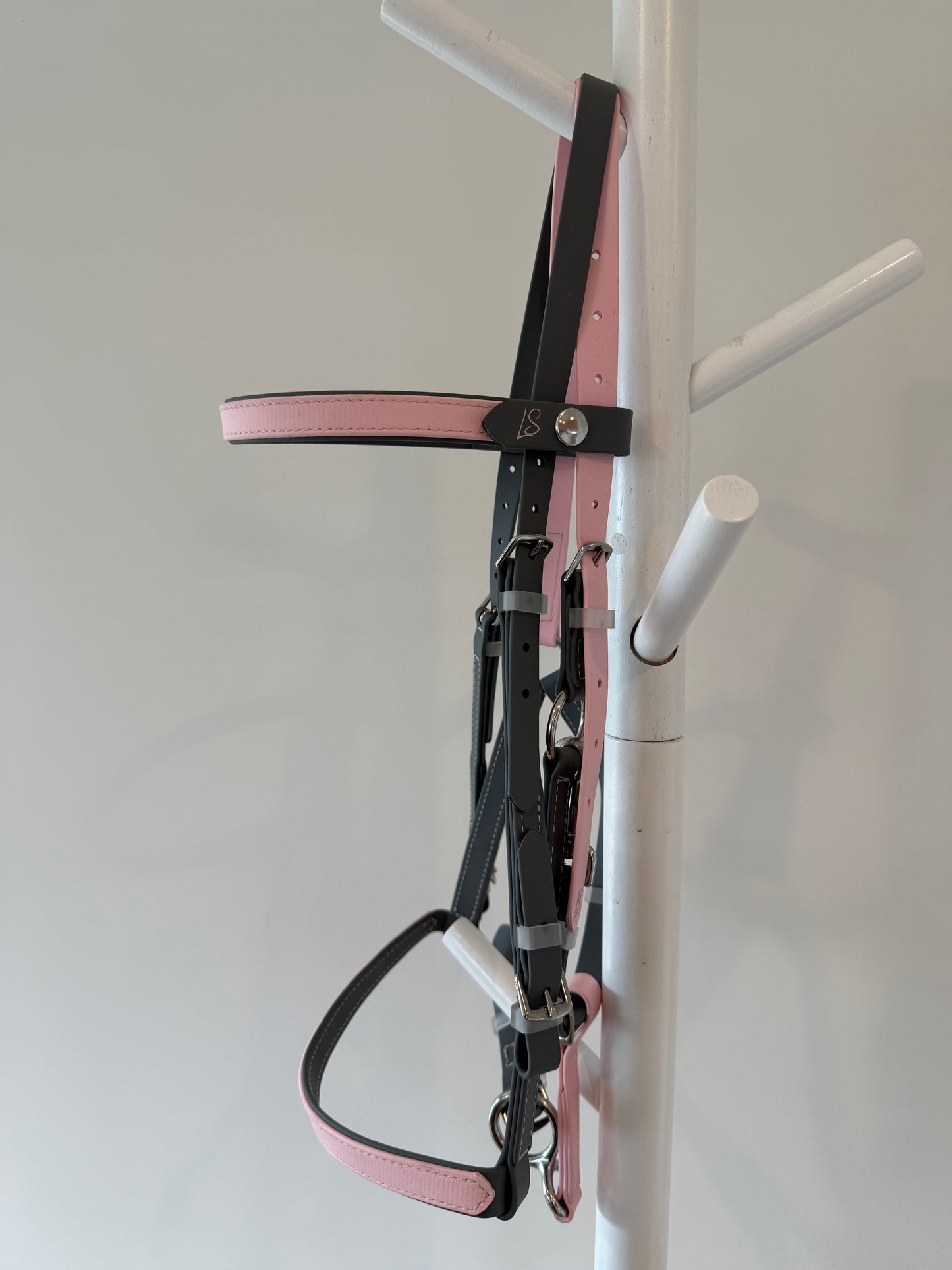 LS Deux Endurance Bridle - Dusty Light Pink & Charcoal Grey