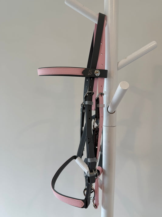LS Deux Endurance Bridle - Dusty Light Pink & Charcoal Grey