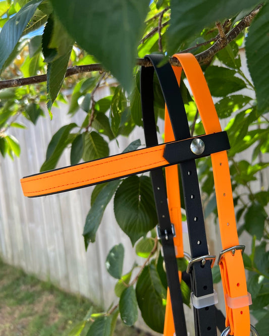 LS Deux Bridle Double Layered - Pastel Orange & Black