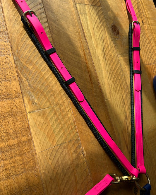 Padded Breastplate - Gold, Pink & Navy (Rings & Reins not included)