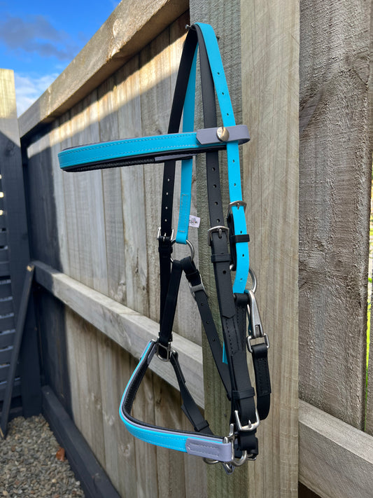 LS Deux Bridle - Black, Light Blue & Grey