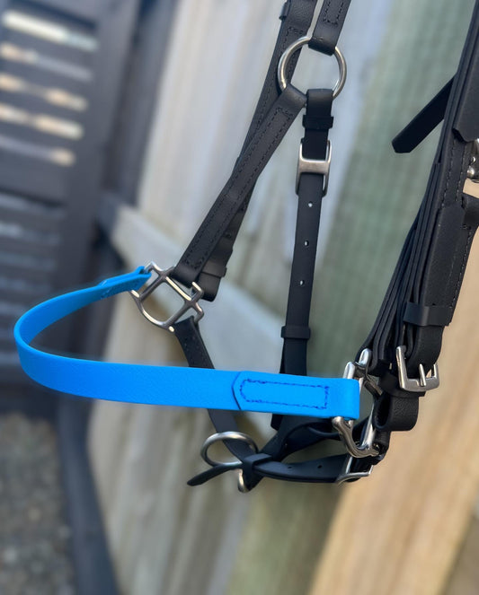 LS Deux Bridle - Black & Cyan Blue