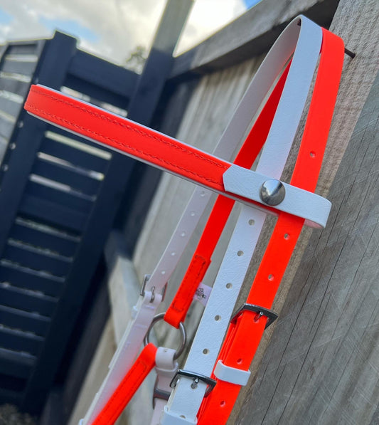 LS Deux Bridle - Fluro Orange & White